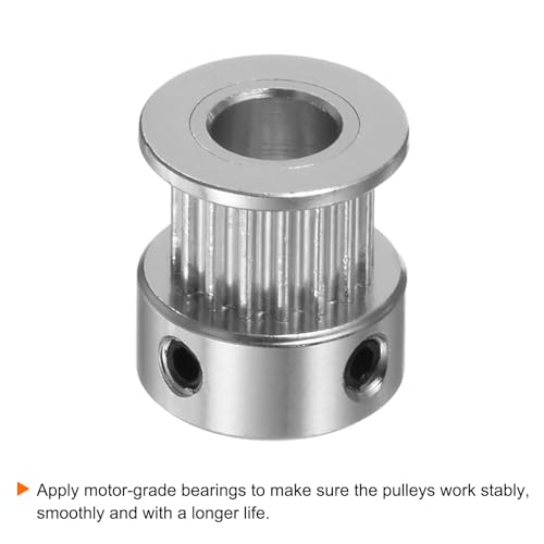sourcing map 5Stk 2GT Umlenkrolle 16 Zähne 6mm Bohrung 13mm Aluminum Zahnriemen Scheibe mit 2mm Sechskant Schlüssel für 6mm Breite Gürtel 3D Drucker CNC Maschine Zubehör Silber Ton