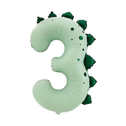 Gleemix Dinosaurier Zahlen Luftballon 3 Jahre Riesige Dino Luftballon 3. Geburtstag Große Grüne Folienballon 3 Ballon Zahl Deko 110 x 73 cm Luftballon 3 für Dino Party Geburtstagdeko