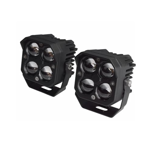 Antibrouillards longue portée LED pour moto projecteur additionnel 80W blanc jaune