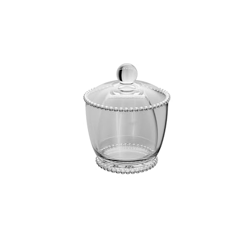 WOLFF - Manteigueira Francesa de Vidro com Tampa 10,5cm x 10,5cm x 11cm - Linha Pearl