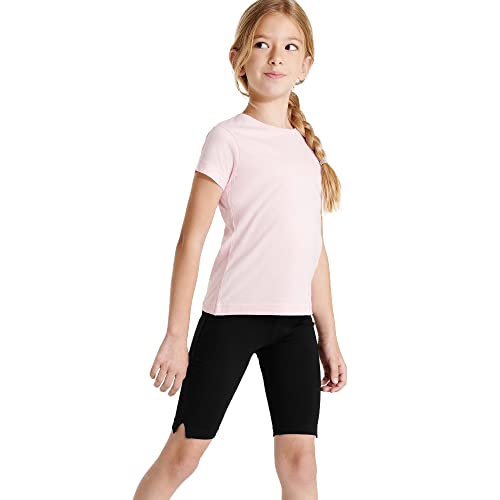 KINKIES Mallas Deportivas para niñas   Leggins de Media Pierna con Apertura Lateral y Cintura elástica, cómodos y Elegantes (8 Años, Negro)