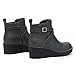Athlefit Wedge Boots for Women Fashion Platform Lug Sole Leather Buckle Zipper Short Ankle Booties Grey Size 5.5