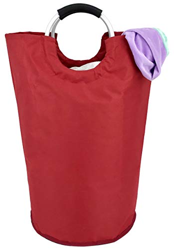 Collapsible Fabric Laundry Hamper - Portable, Foldable Large Capacity Laundry Basket, Durable Comfortable Padded Carry Handles, Self Standing Washing Bin, Folds Easily In Laundry Room Storage. (Red) #TOP26