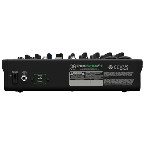 Mackie ProFX10v3+ 10-Channel Professional Analog Mixer with USB, Onyx Mic Preamps, GigFX Effects Engine, and Bluetooth