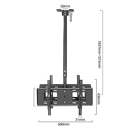 Support plafond TV double écran inclinable pour supprimer les reflets et optimiser la visibilité