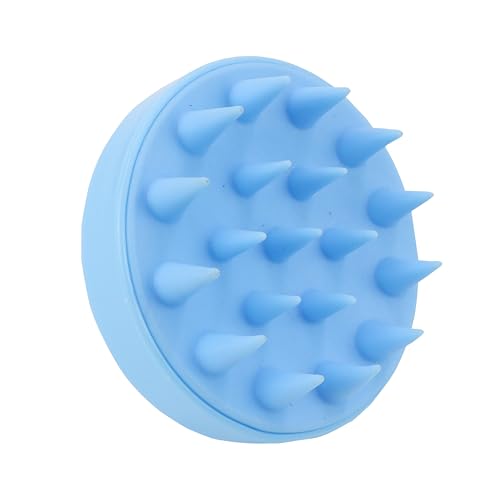 Image of NFI essentials Hair Comb Brush Head Scalp Massager Scrubber, Adults Children Thick /Thin Hair, Mold-Free Solid Silicone for Healthy Hair Growth Dry Scalp Dandruff (Blue)