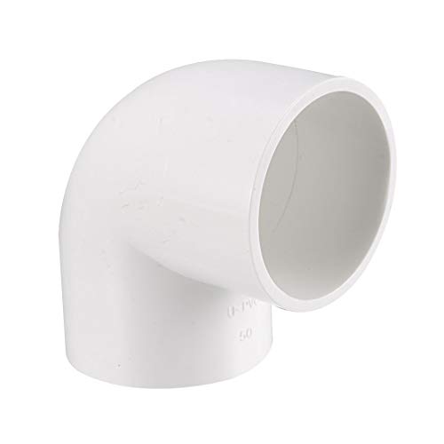 sourcing map Tubo PVC, Codo PVC de 90 Grados de Deslizamiento de 50mm, Conector PVC, Reductor PVC, Reductor Manguera, 2 Piezas