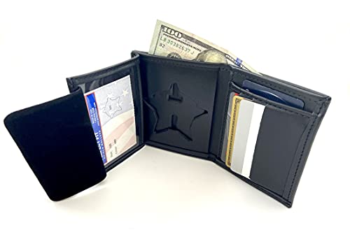 Perfect Fit Shield Wallets Chicago Patrol Hidden Badge Wallet Leather Black (Cutout PF480)3