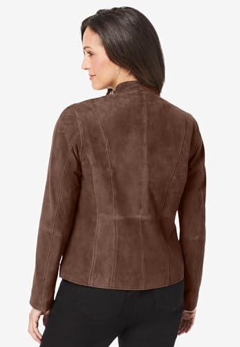 Jessica London Women's Plus Size Suede Zip-Front Jacket2