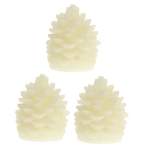 Nolitoy KRRCRI8V5I26H095MT116DIJ 3Pcs Led Pinecone Candles Pine Cone Candles Flameless Candles Flameless Christmas Candles Christmas Tree Pine Cone Light Led Christmas Candles Wax Battery Candle Cartoon Pine Cones cover