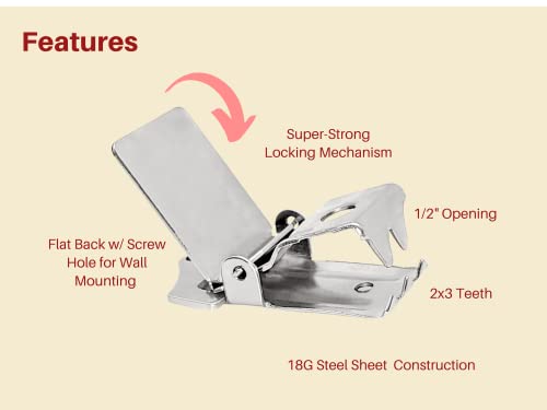 Image of Animal Hide Wall Clips - Rug Grippers /Hangers (Chrome)