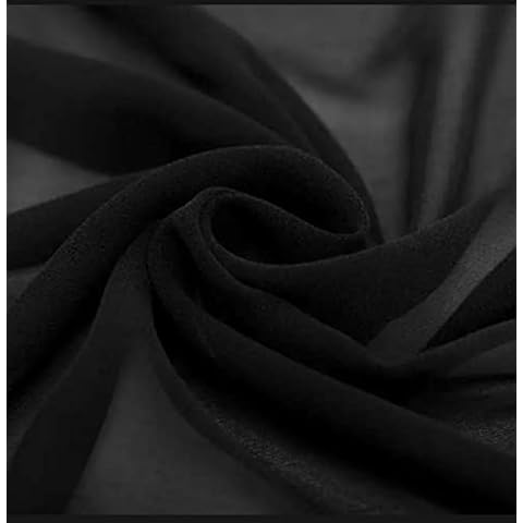 Plain Black Chiffon Georgette Fabric by the Metre Cover