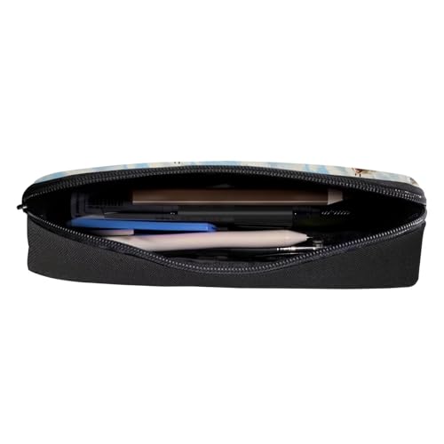 GIFTPUZZ Aztec Horses Pencil Case Organizer Dog Animal Print for Girls School Boys Lightweight Pen Bags Coin Purse Wallet4