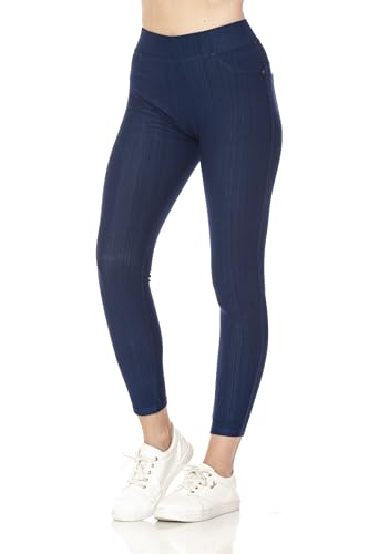 Image of Leggings Depot Women's Cotton Blend Stretch Pull-on Jeggings Casual Pants with Pockets (Available in Plus Size)