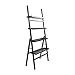 Ripiani RENJUN 4 Strati Rack di Stoccaggio in Metallo con Imbottiture Scavate E Inferiori per Soggiorno Ristorante Cucina 130x63x36 Cm Nero