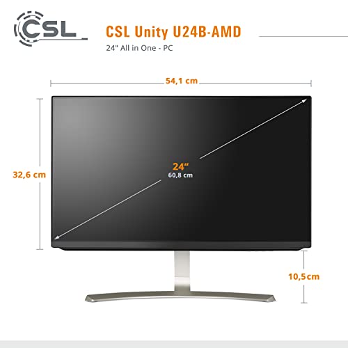 All-in-One-PC 24 Zoll CSL Unity U24B-AMD mit SSD und Ryzen 7