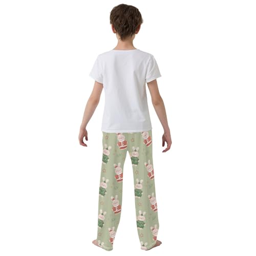 Boys' Pants Christmas Animal Rabbit Santa Long Bottoms Jogger Pants Elastic Waist Trousers with Pockets S-XL3