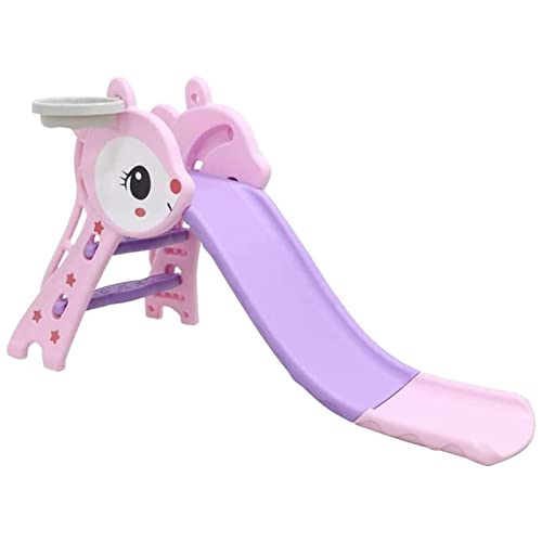 HYWB Kinderhaus-Faltrutsche, Multifunktionales Indoor-Outdoor-Spielplatz-Kombinationsspielzeug Mit Basketballkorb-Set Cover