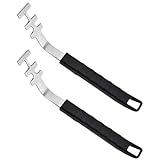 HANABASS Elevador de Rejilla para Barbacoa 2 Piezas, Herramienta de Acero Inoxidable Resistente y Multifuncional para Levantar Rejillas Calientes en Horno, Parrilla y Cocina al Aire Libre
