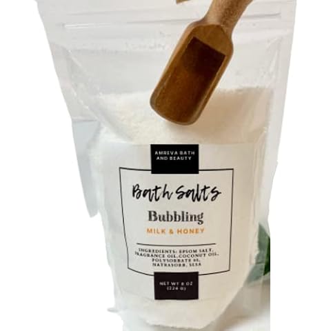 Bath Salts, Milk and Honey, Bubbling, Aromatherapy Bath Soak (8 oz) Cover
