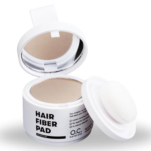 O.C. HAIRCARE Polvo para espesar el cabello para mujeres y hombres – para esquinas secretas, vértices y línea del cabello – recomendado por los principales salones – 9 colores – Polvo de pelo