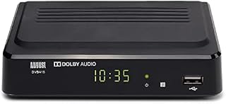 Freeview Set Top Box Recorder - August DVB415 - 1080P Freeview HD Recorder HDMI and Scart Set-Top Box Receiver Digital TV Receiver with Multimedia Player PVR for Recording