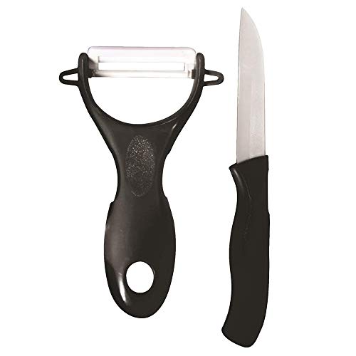 Easy Make - Coffret Couteau office en céramique 7,5cm + Eplucheur en céramique