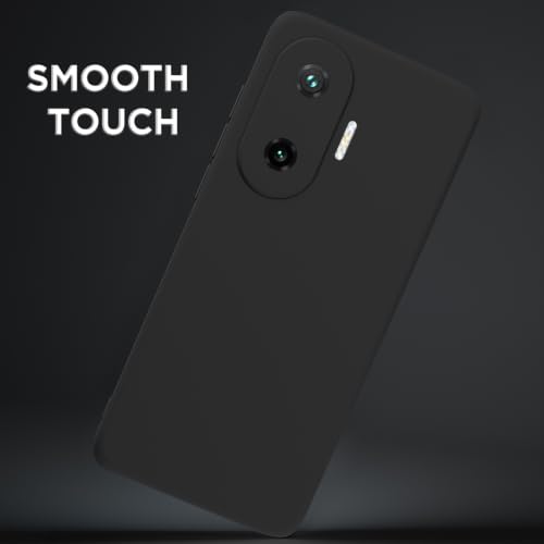 Image of Outlouders Back Cover for Poco F7 5G | Camera Protection | Durable Soft Matte Silicone Bumper Case (Black)