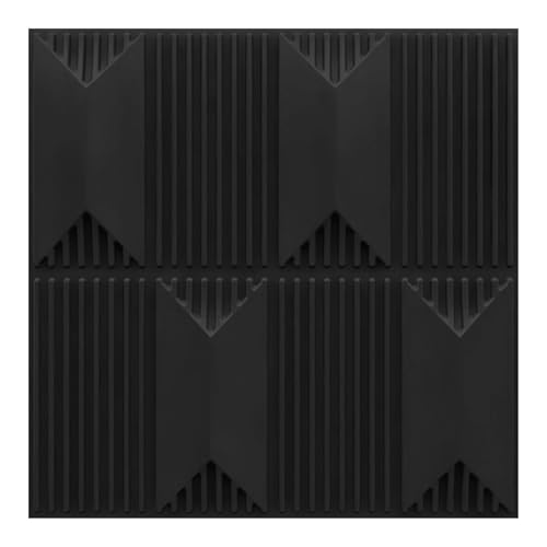 Image of Kayra Decor Wall Panels for Bedroom PVC Artisian Design, Black Color 19.7 inch x 19.7 inch (Pack of 18) - Covers 48.51 Sq. Ft.