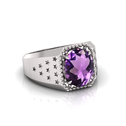 Bague améthyste réglable en plaqué argent, le cadeau mixte parfait