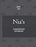  Nia\'s Composition Notebook: Initial letter N, Just for Nia Dot Notebook Lovely Gift for Woman, man ,Girl, boy and School, Black Cover 8.5\'\' x 11\'\', 100 pages