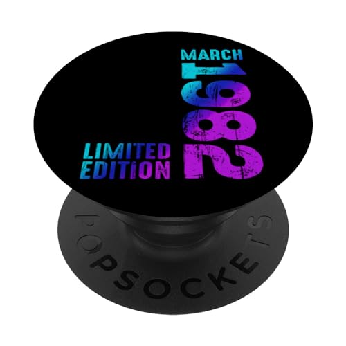 Awesome March 1982 Since 1982 Vintage 1982 Retro 1982 PopSockets Adhesive PopGrip