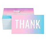 RXBC2011 Thank You for Supporting Small Business Card Client Appreciation Notes Package Insert for Online business 2x3.5 Inch Pack of 100 Pink Blue Gradient