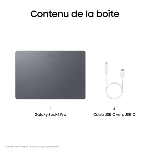 Samsung Galaxy Book6 Pro 16", Copilot+ PC, PC Portable avec IA, Processeur Intel Core Ultra 5, Mémoire 16 Go RAM, 512 Go SSD, Écran Tactile Dynamic AMOLED 2X, Batterie Haute Performance, Anthracite