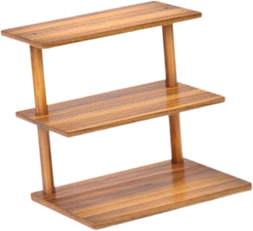 カップケーキスタンド 3段 テーブルトップセンターピース 木製デザートテーブルディスプレイ カップケーキ (小さい,木製3段収納ラック)