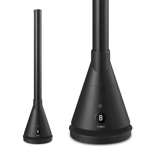 Vybra Spire3, 3 in 1 Air Purifier Fan & Heater, Smart Cooling Tower Air Circulator, Hot/Cold Fan & Air Steriliser, Quiet DC Motor, 2 kW, for Large 50m² Rooms, Remote Control, Black