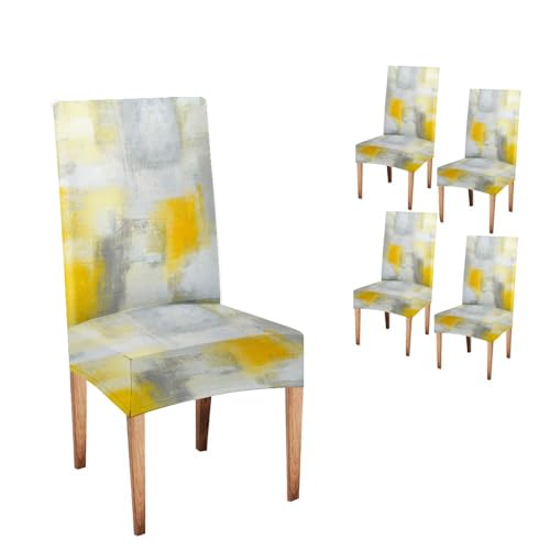 CAPSCEOLL Yellow and Grey Chair Covers Foros para Sillas De