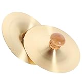 Milisten Belly Dancing Finger Cymbals 3.54 Inch Copper Mini Hand Percussion Instrument for Kids Musical Performance and Dance Practice Pair
