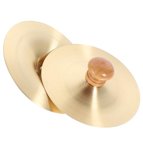 Milisten Belly Dancing Finger Cymbals 3.54 Inch Copper Mini Hand Percussion Instrument for Kids Musical Performance and Dance Practice Pair