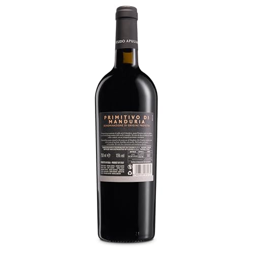 Feudo Apuliano Primitivo di Manduria DOP, Vino Rosso, con Note di Frutta Matura, 14.5% Vol, Confezione con 6 Bottiglie da 750 ml - 5