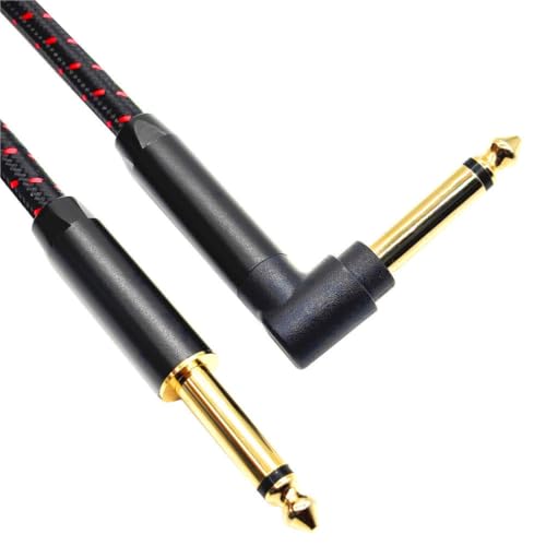 Cable de guitarra de 3m jack de 6,35 mm macho recto a acodado 3