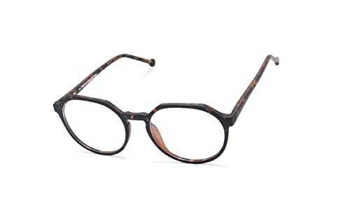 Armação Óculos Feminino Masculino Redondo Retro Com Lentes Sem Grau Jc-2039 (Marrom-Tartaruga)
