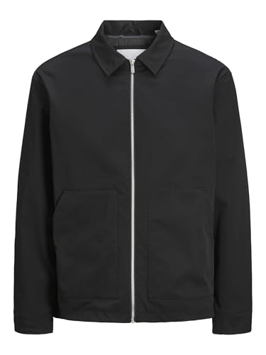JACK & JONES Chaqueta de camisa para hombre, Negro, x_s