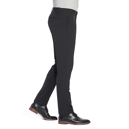 Van Heusen Men's Traveler Elastic Waist Flat Front Dress Pant3