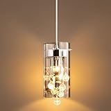 Truelite Modern G9 Glass Pendant Crystal Hanging Light Fixture