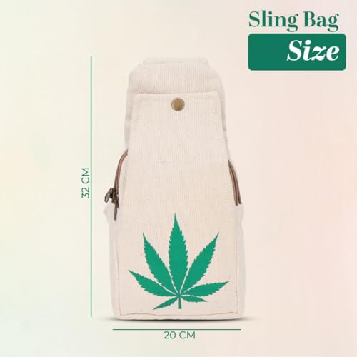 Hemp Cross body printed shoulder bag, Sling bag with adjustable strap for man and women3