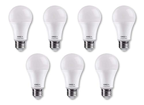 Cree Lighting, Ta19-16050Mdfh25-12De26-1-11007S-T, A19 100W Equivalent Led Bulb, 1600 Lumens, Dimmable, Daylight 5000K, 25,000 Hour Rated Life, 90+ Cri | 7-Pack #TOP19