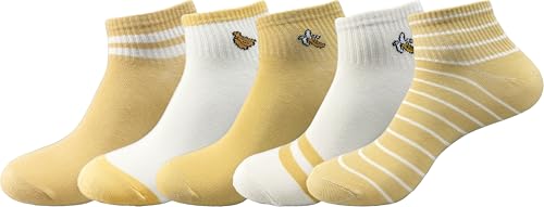 Image of Fruit Embroidered Ankle Socks Cute No Show Socks for Women, Ladies, Girls