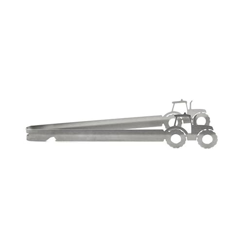 CUEMOON Grillzange Motiv Traktor, Spülmaschinengeeignet, Geschenkidee, Küchengeräte für Feuerwehrmann Feuerwehrfrau Flachgrillzange