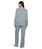 Eberjey Women's Gisele TENCEL™ Modal Long PJ Set Lead/Ivory, Medium
